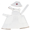 Tenue d'infirmière en pur coton consistant en un tablier et un bonnet portant une petite croix rouge.