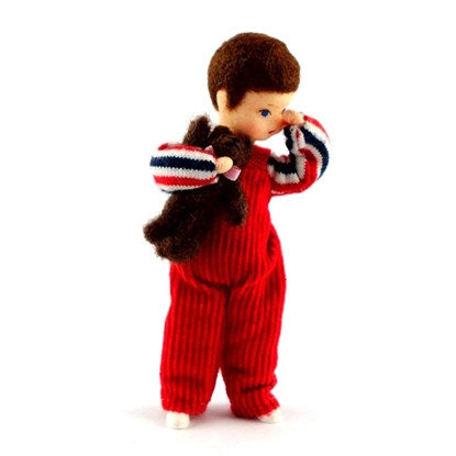 Afbeeldingen van Ben met teddybeer poppenhuis poppetje Erna Meyer
