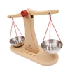 Jouet balance en bois de hêtre avec poids en inox.