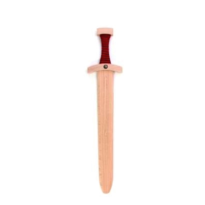 Houten zwaard Noorman gemaakt van beukenhout met rood en zwart katoenen heft.